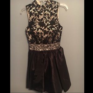 Black lace homecoming/prom dress
